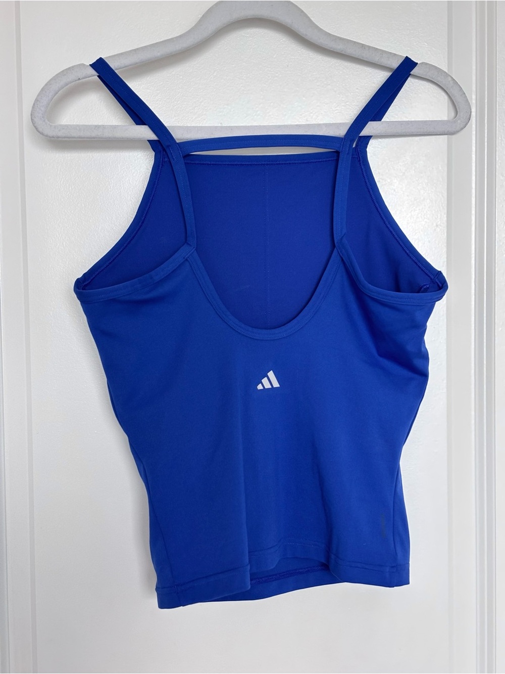 adidas Blue High Neck Workout Tank Top built in Bra Athletic Athleisure Small - Picture 3 of 6